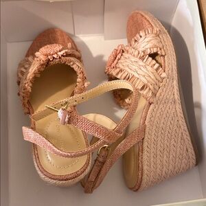 Bandolino Pink Textured Wedge Sandals